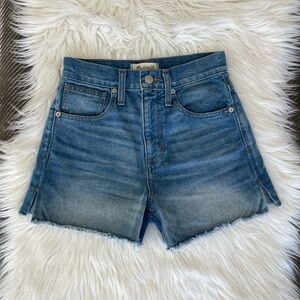 Madewell High Rise Raw Hem Denim Jean Shorts Size 23